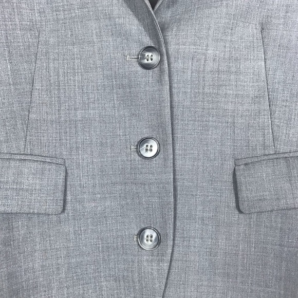 Theory Gray Three Button Wool Blend Blazer Size 4 - Picture 3 of 7